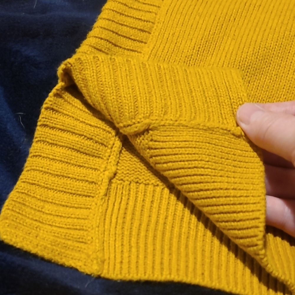 Tahari Mustard Yellow Women's Cowl Neck Sweater - Picture 2 of 4